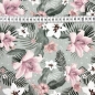 Preview: French Terry Sommersweat Rosa Blumen / Grau