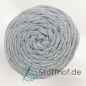 Preview: Baumwollkordel 5mm Grau mit silberfarbenem Glitzerfaden