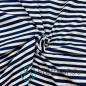 Preview: Baumwolljersey Streifen Weiß-Navy 10mm
