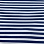Preview: Baumwolljersey Streifen Weiß-Navy 10mm