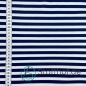 Preview: Baumwolljersey Streifen Weiß-Navy 10mm