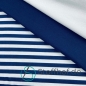 Preview: Baumwolljersey Streifen Weiß-Navy 10mm