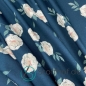 Preview: Baumwolljersey Weiße Blumen / Dunkelpetrol-Navy