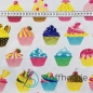 Preview: Baumwolle Cupcakes Bunt / Weiß
