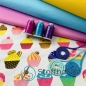 Preview: Baumwolle Cupcakes Bunt / Weiß