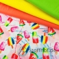 Preview: Baumwolljersey Eis am Stiel / Weiß