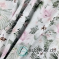 Preview: Baumwolljersey Rosa Blumen / Hellgrau
