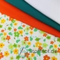 Preview: Baumwolljersey Retro Blumen Orange Grün