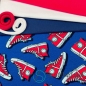 Preview: Baumwolljersey Rote Chucks / Blau