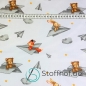 Preview: Baumwolle Papierflugzeuge mit Tieren