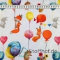 Preview: Baumwolle Tiere mit bunten Luftballons