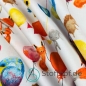 Preview: Baumwolle Tiere mit bunten Luftballons