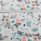 Preview: Baumwolle Pastell Rosen / Grau