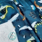 Preview: French Terry Sommersweat Dinosaurier / Dunkel Blau