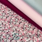 Preview: Baumwolljersey Blümchen Rosa Grau