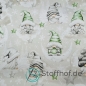 Preview: Baumwolle Weihnachtsgnome im Mondschein / Hellbeige