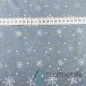 Preview: Baumwolljersey Schneeflocken mit Glitzer / Anthrazit