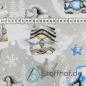 Preview: Baumwolle Weihnachtsgnome im Mondschein / Hellgrau