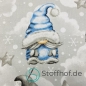 Preview: Baumwolle Weihnachtsgnome im Mondschein / Hellgrau