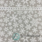 Preview: Baumwolle Schneeflocken Grau Weihnachten