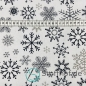 Preview: Baumwolle Schneeflocken Anthrazit Grau Weihnachten