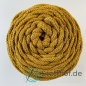 Preview: Baumwollkordel 5mm Senffarbe mit goldfarbenem Glitzerfaden