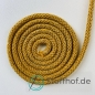 Preview: Baumwollkordel 5mm Senffarbe mit goldfarbenem Glitzerfaden