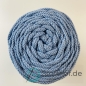Preview: Baumwollkordel 5mm Blau mit silberfarbenem Glitzerfaden