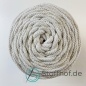 Preview: Baumwollkordel 5mm Weiß mit goldfarbenem Glitzerfaden