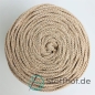 Preview: Baumwollkordel Flach 10mm Beige mit goldenfarbenem Glitzerfaden