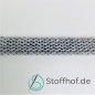 Preview: Baumwollkordel Flach 10mm Grau mit silberfarbenem Glitzerfaden