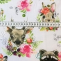 Preview: Baumwolle Waldtiere im Blumenkranz