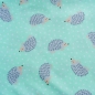 Preview: Reststück - Baumwolljersey Igel / Mint 48cm