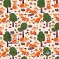 Preview: Baumwolle Fuchs im Wald / Weiß