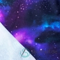Preview: French Terry Sommersweat Weltall Galaxy Blau Lila 160cm