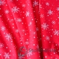 Preview: Baumwolljersey Schneeflocken / Rot