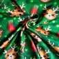 Preview: Baumwolljersey Weihnachten Süße Rentiere Grün