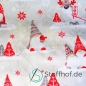 Preview: Baumwolle Weihnachtsgnome Rot / Grau Weihnachten