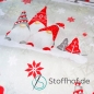 Preview: Baumwolle Weihnachtsgnome Rot / Grau Weihnachten