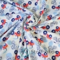 Preview: Baumwolljersey Roter Traktor / Weiß