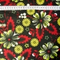 Preview: French Terry Sommersweat Gelbe Blumen / Schwarz