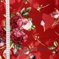 Preview: Baumwolljersey Blumenstrauß / Rot
