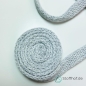 Preview: Baumwollkordel Flach 10mm Hell Grau