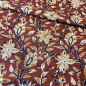 Preview: Voile Premium Baumwolle Blumen Kastanienbraun