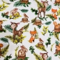 Preview: Baumwolle Waldtiere Grün-Braun