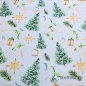 Preview: Baumwolle Tannenbäume Grün-Gold Weihnachten