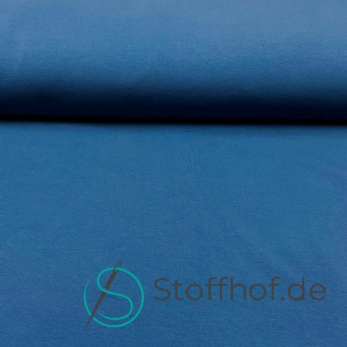 French Terry Sommersweat Uni Oxford Blau