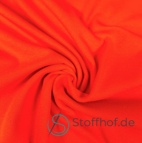 Bündchenstoff Gerippt kräftiges Orange 20cm