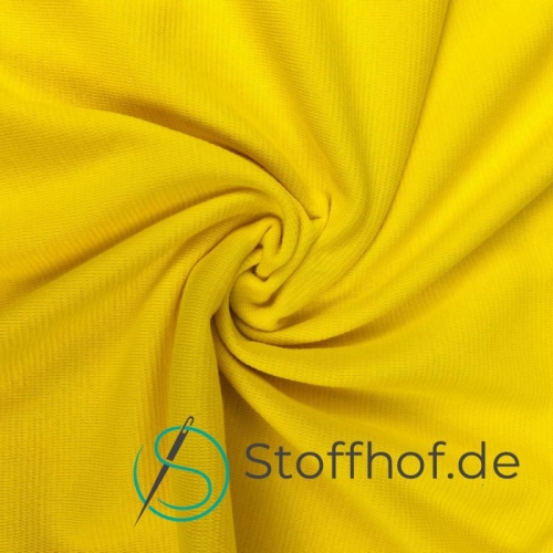 Bündchenstoff Gerippt Zitronengelb