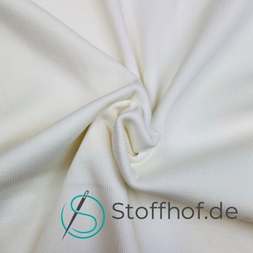 Bündchenstoff Gerippt Soft Weiß 20cm